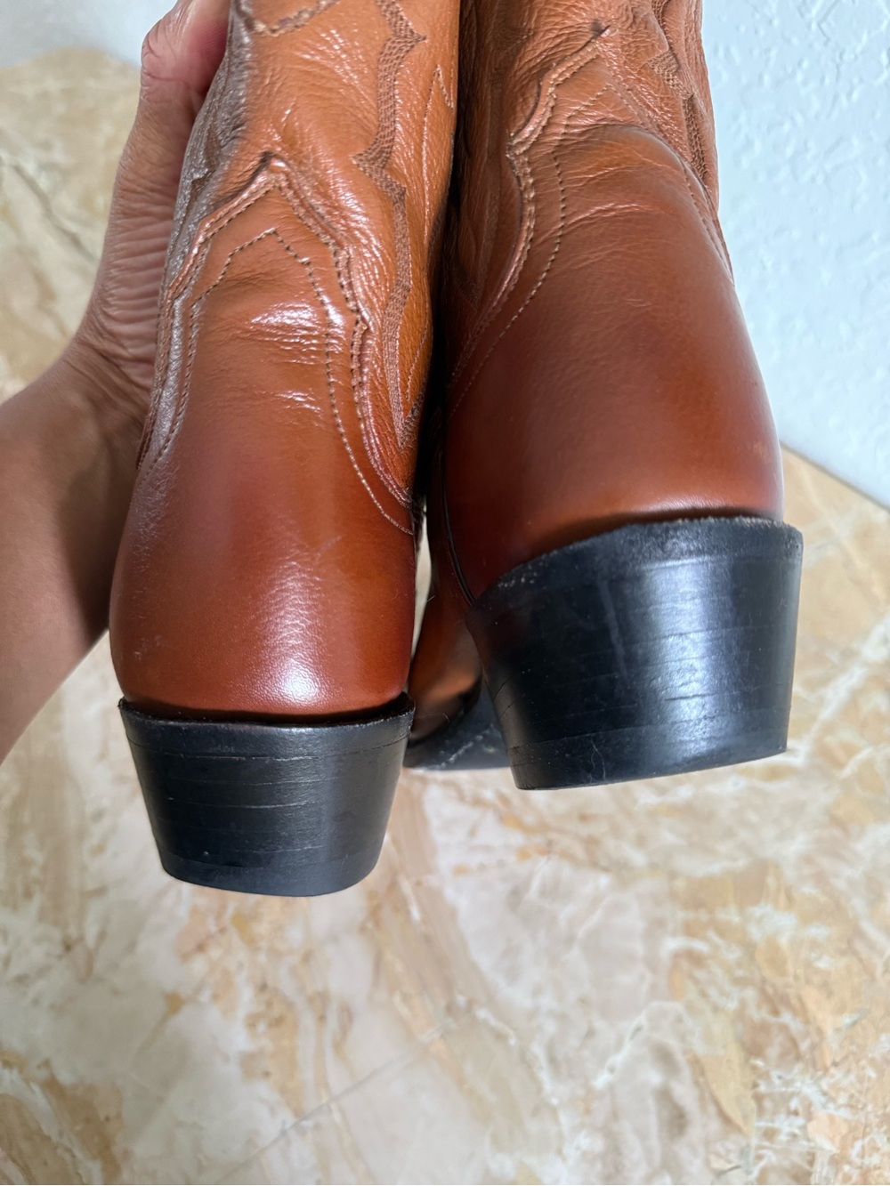 Vintage LUCCHESE 2000 Leather Western Cowboy Boots - Picture 6 of 16